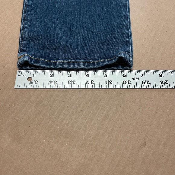 Gap Men's 34x30 Bright Blue 1969 Cropped Slim Fit Denim Brown Jeans Button Fly - Picture 12 of 15